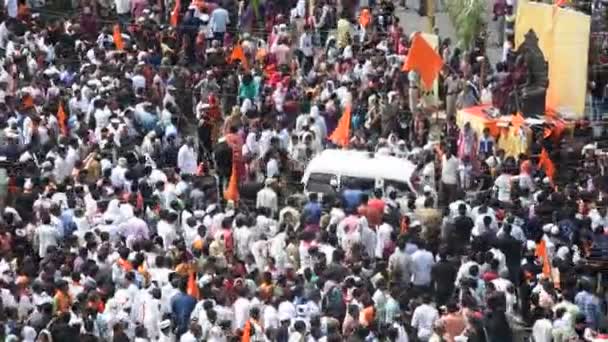 Amravati Maharashtra India September 2016 Protesters March People Maratha Community — 图库视频影像