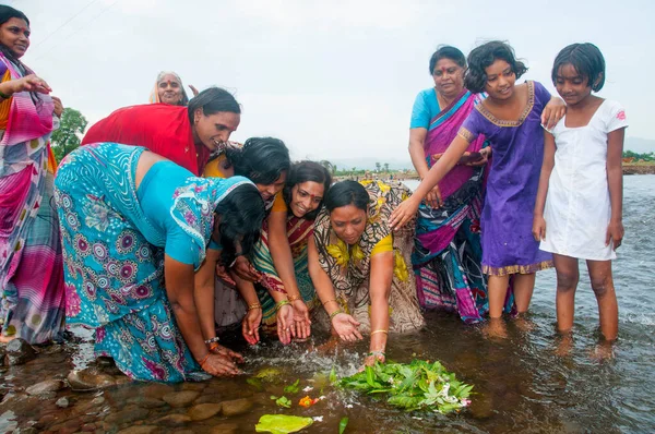 Akola Maharashtra Inde Septembre 2019 Des Femmes Hindoues Lors Une — Photo