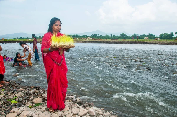 Akola Maharashtra Inde Septembre 2019 Des Femmes Hindoues Lors Une — Photo