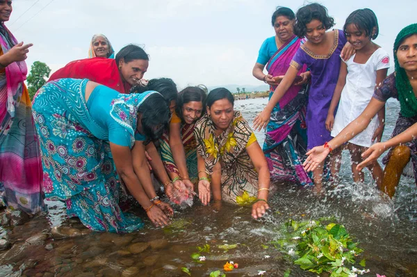 Akola Maharashtra Inde Septembre 2019 Des Femmes Hindoues Lors Une — Photo