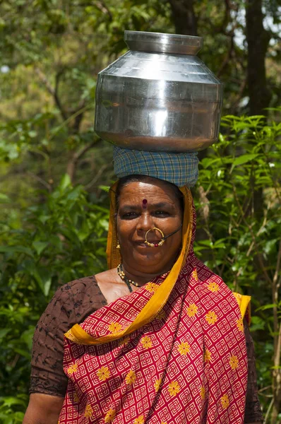 Akola Maharashtra India Eptember 2019 Köydeki Kimliği Belirsiz Mutlu Hintli — Stok fotoğraf