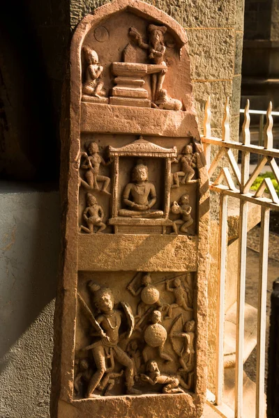 Une Ancienne Sculpture Indienne Dieu Hindou Déesse Sculptée Dans Pierre — Photo