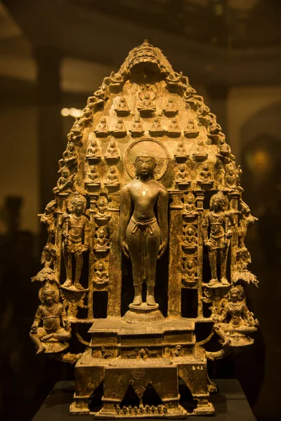 Escultura Metal Antigo Deus Indiano Hindu Deusa — Fotografia de Stock