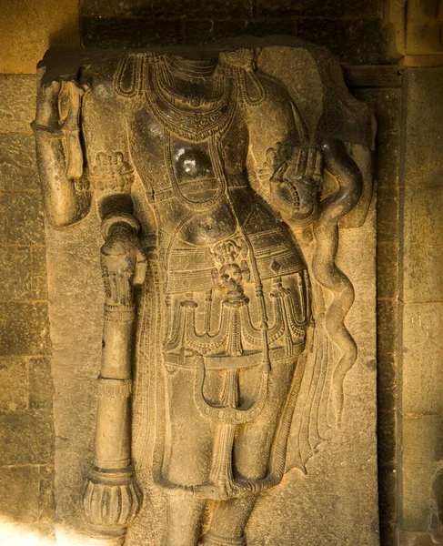 Una Antigua Escultura India Del Dios Diosa Hindú Tallada Piedra — Foto de Stock