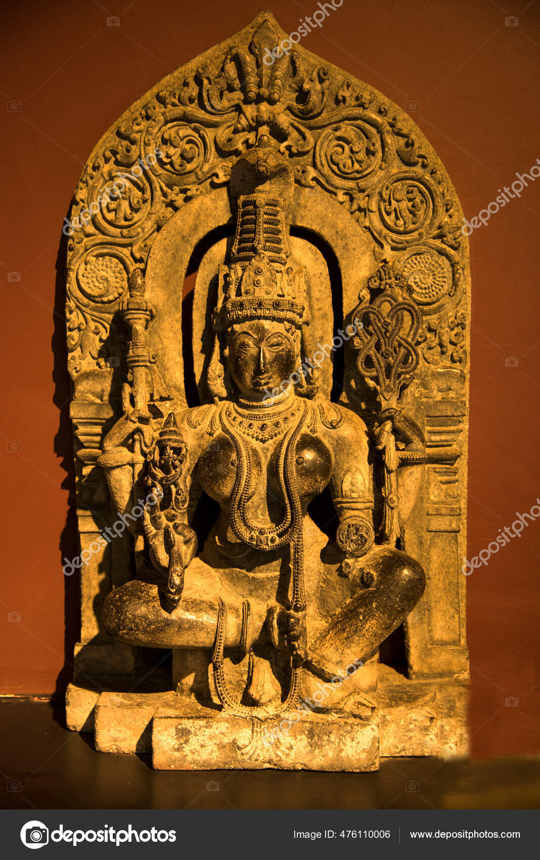 Ancient Indian Sculpture Hindu God Goddess Carved Stone Stock ...