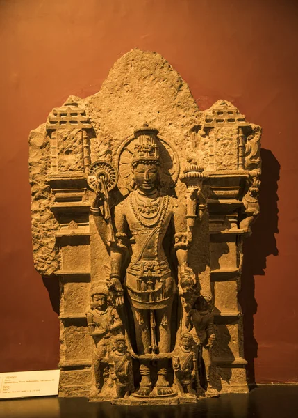 Una Antigua Escultura India Del Dios Diosa Hindú Tallada Piedra — Foto de Stock