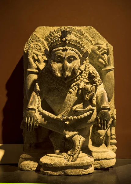 Ένα Αρχαίο Ινδικό Γλυπτό Του Ινδουιστή Θεού Και Θεάς Σκαλισμένο — Φωτογραφία Αρχείου