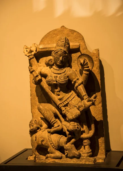 Ancient Indian Sculpture Hindu God Goddess Carved Stone — Stock Photo, Image