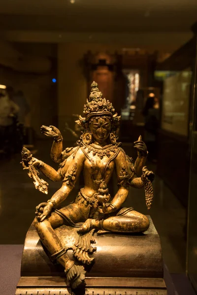 Старовинна Металева Скульптура Індійського Бога Богині — стокове фото