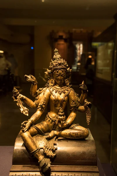 Oude Metalen Sculptuur Van Indiase Hindoe God Godin — Stockfoto