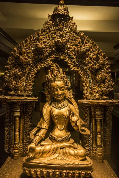 Ancient metal sculpture of the Indian Hindu god and goddess