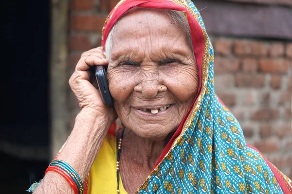 Indian senior rural woman at village