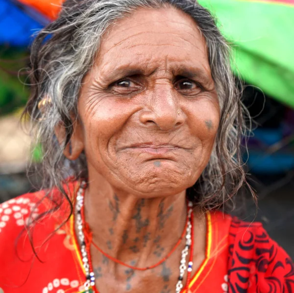 Amravati Maharashtra Indien Juni 2020 Portrait Einer Rebari Frau Ihrer — Stockfoto