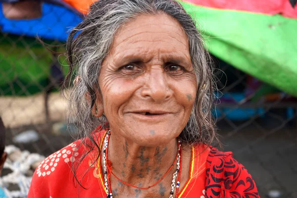 Amravati Maharashtra Indien Juni 2020 Portrait Einer Rebari Frau Ihrer — Stockfoto