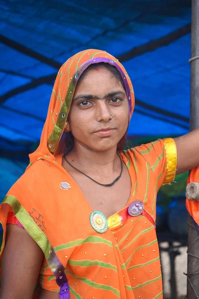 Amravati Maharashtra Inde Juin 2020 Portrait Une Femme Communauté Rebari — Photo