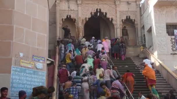 Barsana India Marzo 2017 Gente Local Aldeanos Jugando Con Colores — Vídeo de stock