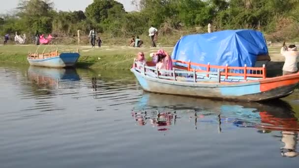 Матура Индия Марта 2017 Года Неопознанная Группа Индийских Народов Плавает — стоковое видео