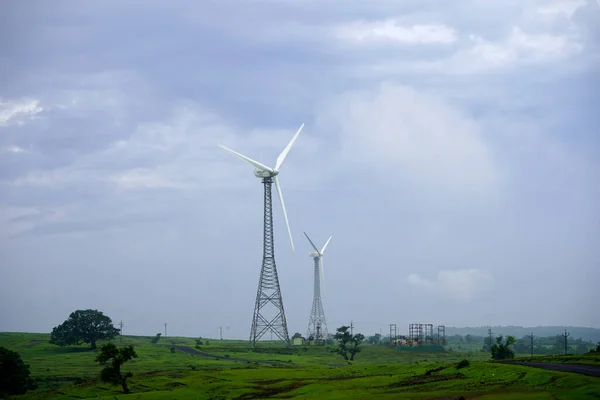 Energia Ecológica Turbinas Eólicas Geradoras Eletricidade — Fotografia de Stock