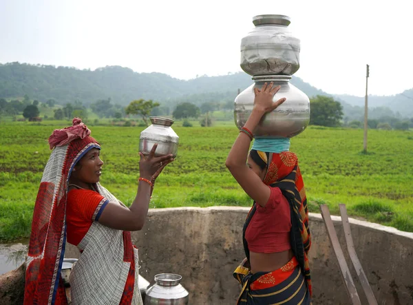 Chikhaldara Maharashtra India Hazi Ran 2020 Tanımlanamayan Kırsal Hintli Kadınlar — Stok fotoğraf