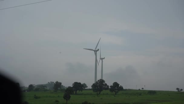 Chikhaldara Maharashtra India Июля 2013 Года Ветряная Мельница Энергия Ветра — стоковое видео