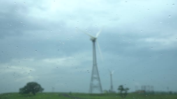 Chikhaldara Maharashtra India Juli 2013 Windmolen Windenergie Alternatieve Energiebronnen Windmolenpark — Stockvideo