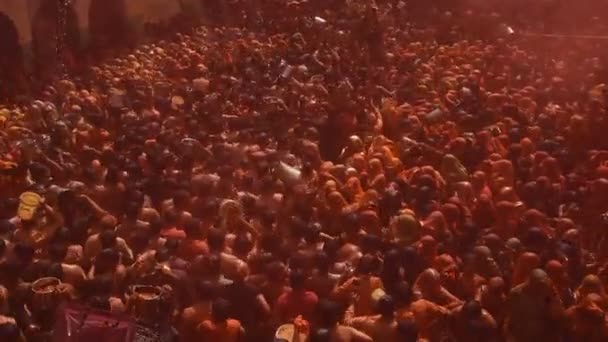 Vrindavan India Marzo 2017 Una Viuda India Celebra Holi Festival — Vídeo de stock