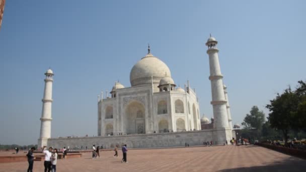 Taj Mahal Unesco Werelderfgoed Agra India — Stockvideo