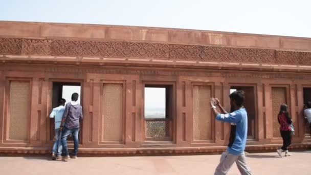 Agra Inde Fevrier 2018 Touristes Dans Fort Rouge Agra Fort — Video