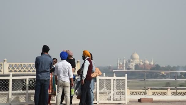 Agra India February Bruary 2018 Tourists Red Fort Agra Unesco — 图库视频影像