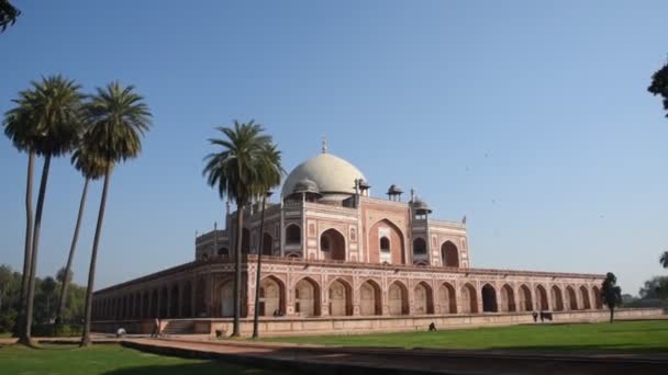 Grób Humayuna Grób Humayuna Jest Jednym Najsłynniejszych Zabytków Delhi Pomnik — Wideo stockowe