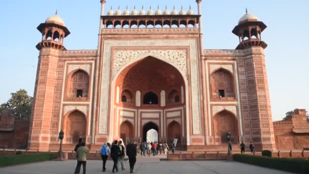 Agra India February Bruary 2018 Tourists Red Fort Agra Fort — 图库视频影像