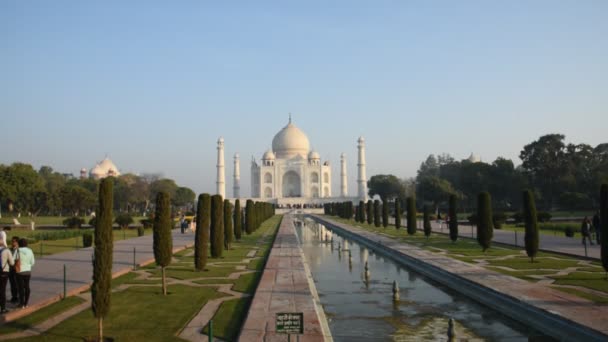 Vista Taj Mahal Património Mundial Unesco Agra Índia Taj Mahal — Vídeo de Stock