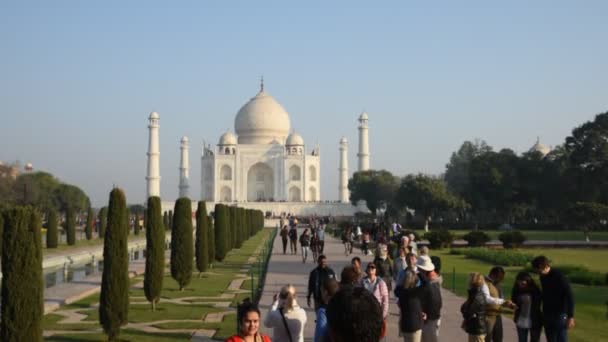 Agra India Luty 2018 Turyści Indii Całego Świata Odwiedzić Taj — Wideo stockowe