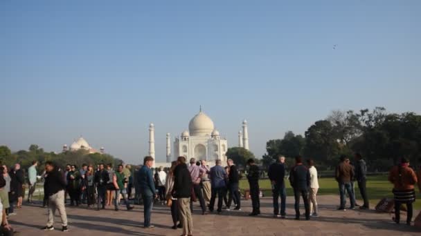 Agra Indien Februar 2018 Touristen Aus Indien Und Der Ganzen — Stockvideo