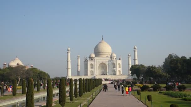 Blick Auf Das Taj Mahal Ein Unesco Weltkulturerbe Indischen Agra — Stockvideo