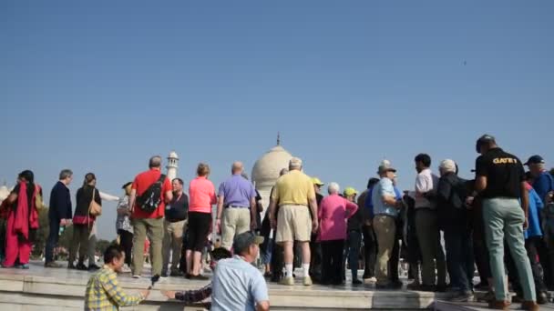 Agra India Febrero 2018 Turistas India Todo Mundo Visitan Taj — Vídeos de Stock