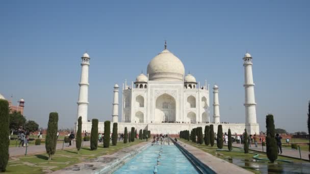 View Taj Mahal Unesco World Heritage Site Agra India Taj — Stock Video