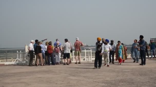 Agra Inde Fevrier 2018 Touristes Dans Fort Rouge Agra Site — Video