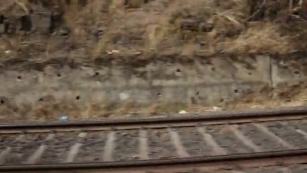 Trilho Ferroviário Indiano Paisagem — Vídeo de Stock