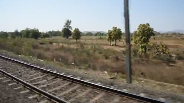 Indyjski Tor Kolejowy Krajobraz — Wideo stockowe