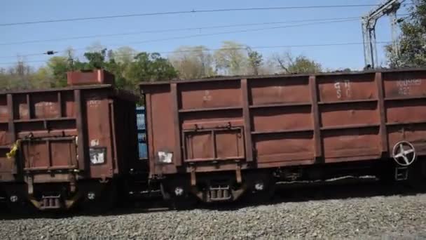 Ferrovie Indiane Treno Passeggeri Ferrovia Girato Dalla Finestra — Video Stock