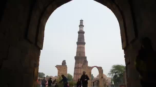 Agra Índia Fevereiro 2018 Turistas Forte Vermelho Agra Este Forte — Vídeo de Stock