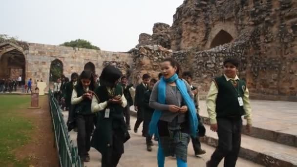 Agra Inde Fevrier 2018 Touristes Dans Fort Rouge Agra Fort — Video