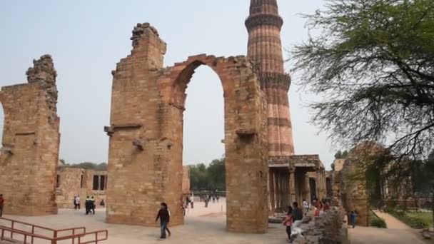 Agra India February 2018 Tourists Red Fort Agra Fort Very — Stock Video