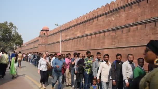 Agra India Febrero 2018 Turistas Fuerte Rojo Agra Este Fuerte — Vídeo de stock