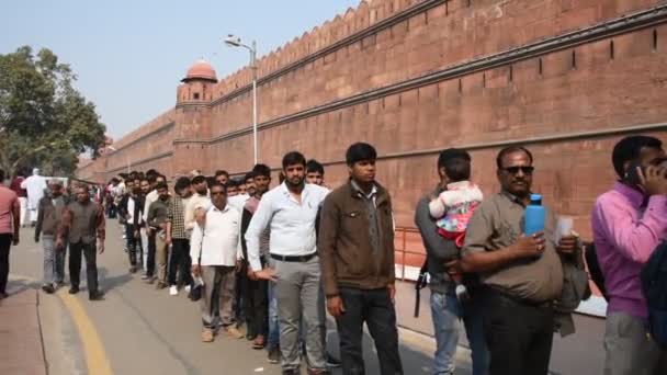 Agra India Febbraio 2018 Turisti Nel Forte Rosso Agra Questo — Video Stock