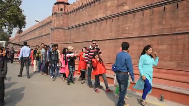 Agra India February 2018 Turisté Red Fort Agra Tato Pevnost — Stock video