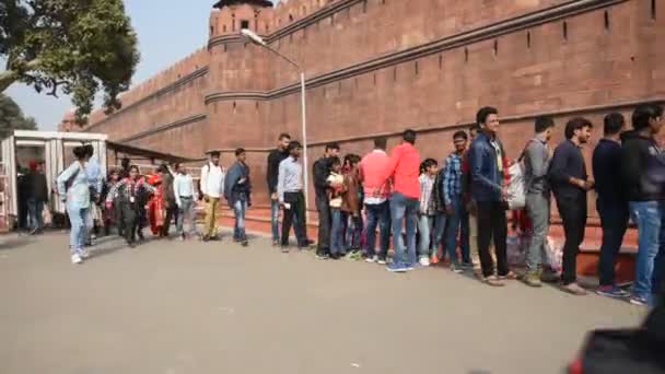 Agra India Ruary 2018 Turister Röda Fortet Vid Agra Detta — Stockvideo