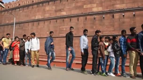 Agra India Luty 2018 Turyści Czerwonym Forcie Agra Ten Fort — Wideo stockowe