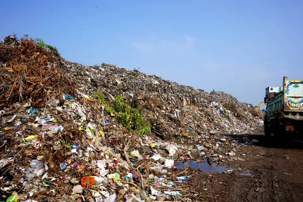 Mountain of garbage, large garbage pile, Pile of stink and toxic residue. These garbage come from urban areas, industrial areas.